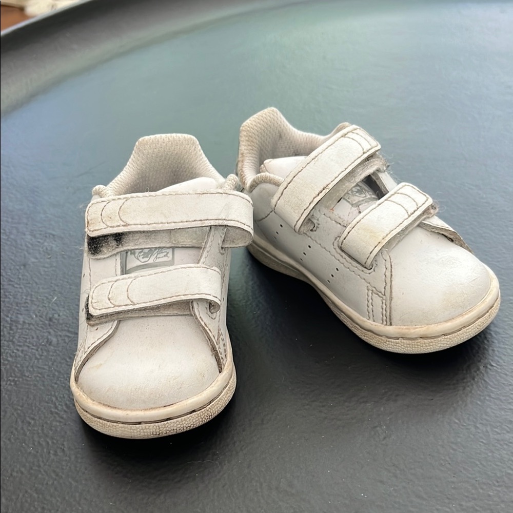 Kids White Velcro Sneakers Stan Smith